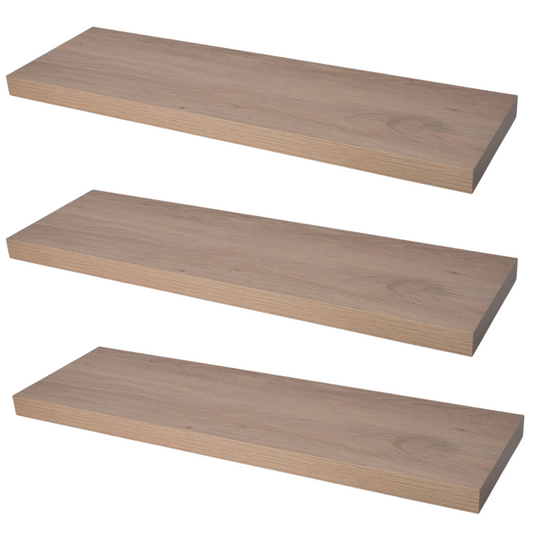 Estante flotante - pack de 3 - Roble nudoso - 90 cm