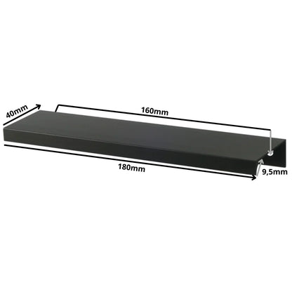 Mango de perfil redondo Edge Grip FE06 de 160 mm (longitud total de 180 mm) - Negro mate