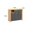 VEGA - Conjunto de muebles de salón - Roble Wotan / Antracita