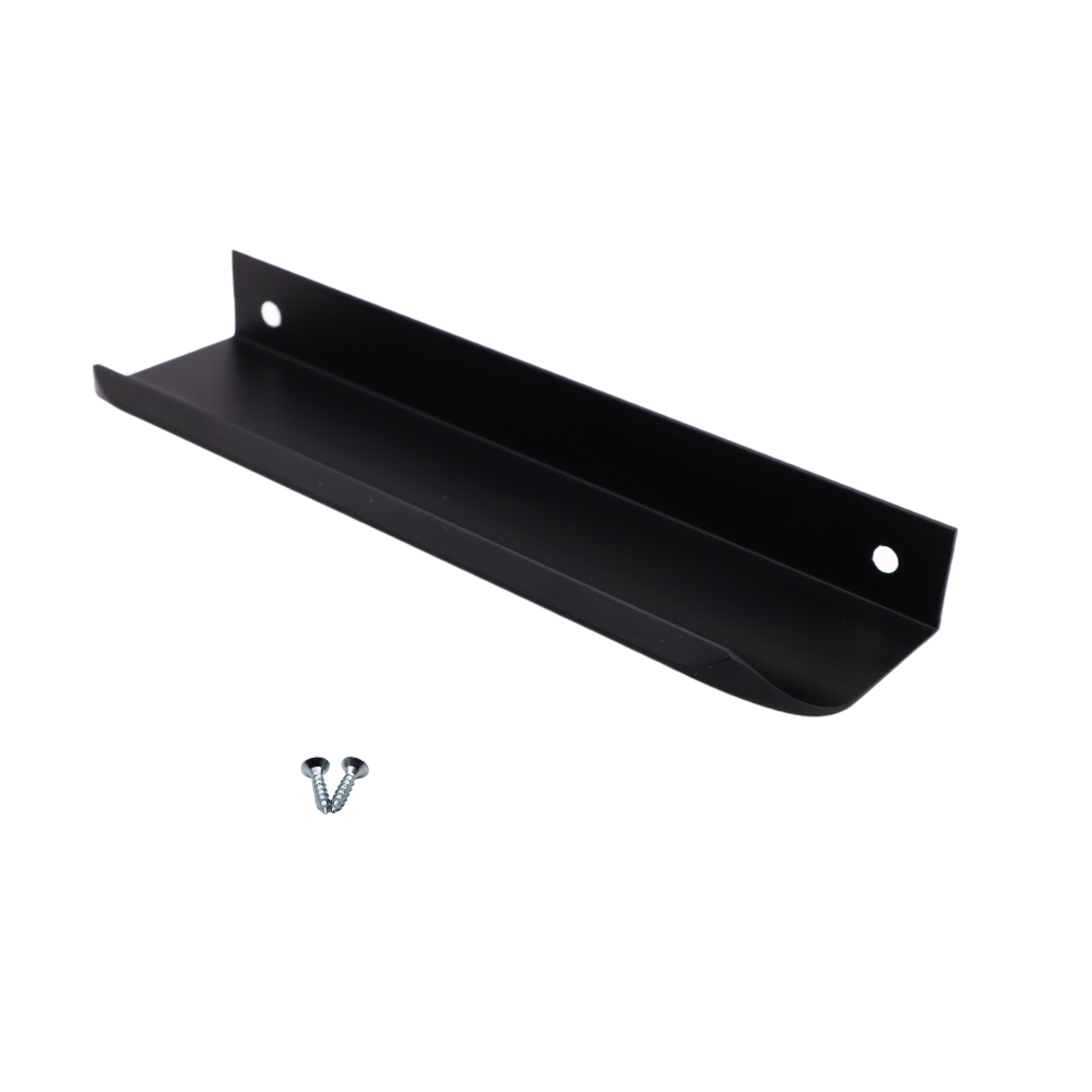 Mango de perfil redondo con agarre en el borde de 128 mm (longitud total de 148 mm) - Negro mate (6) – Furnica