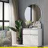 NOAH - Cómoda de 2 cajones y 2 puertas - Armario de almacenamiento para dormitorio - Aparador - Blanco Mate - A75cm A80cm P35cm
