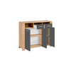 VEGA - Conjunto de muebles de salón - Roble Wotan / Antracita