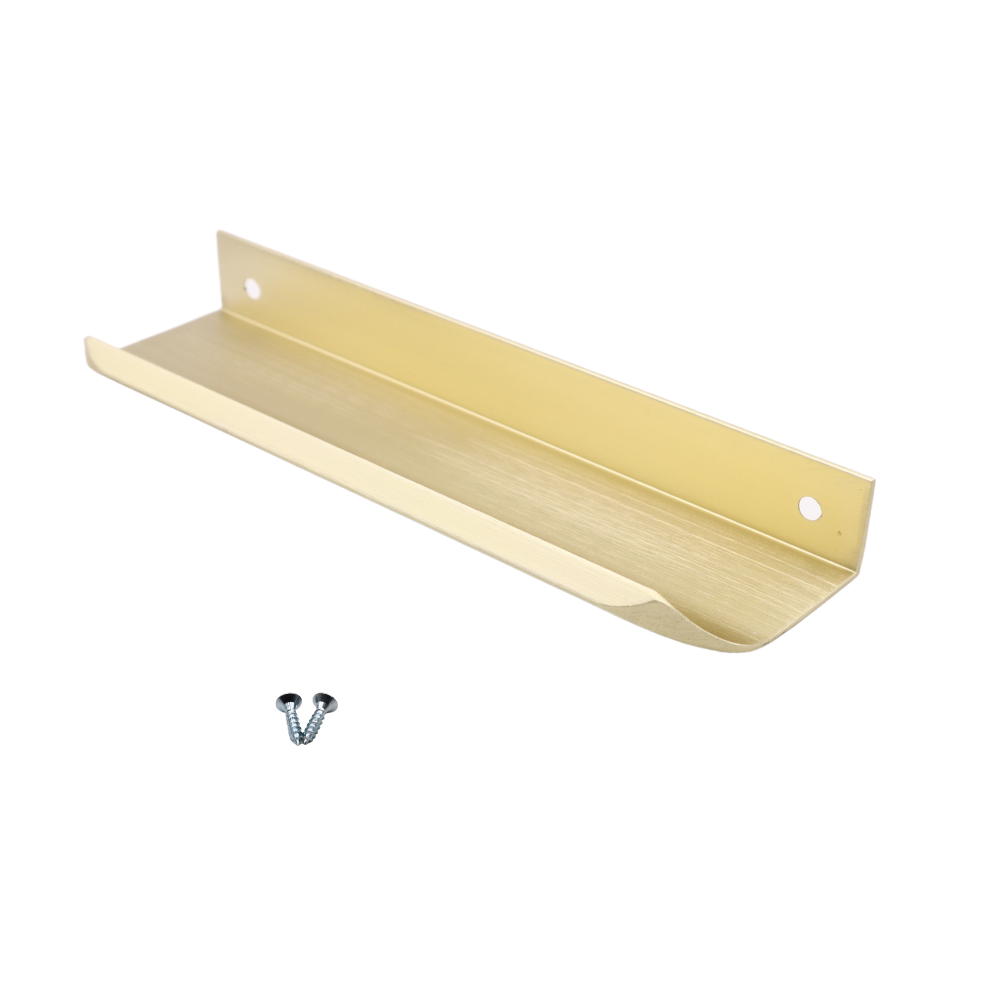 Mango de perfil redondo con agarre en el borde de 128 mm (longitud total de 148 mm) - Dorado mate (6) – Furnica