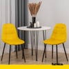 ROBERTO - Silla de comedor / oficina de terciopelo acolchado con patas de metal negro - Amarillo