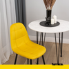 ROBERTO - Silla de comedor / oficina de terciopelo acolchado con patas de metal negro - Amarillo