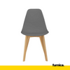 MARCELLO - Silla de plástico para comedor/oficina con patas de madera - Gris
