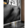 PIRÁMIDE - Aparador con frentes/puertas de MDF fresado en 3D - Negro mate