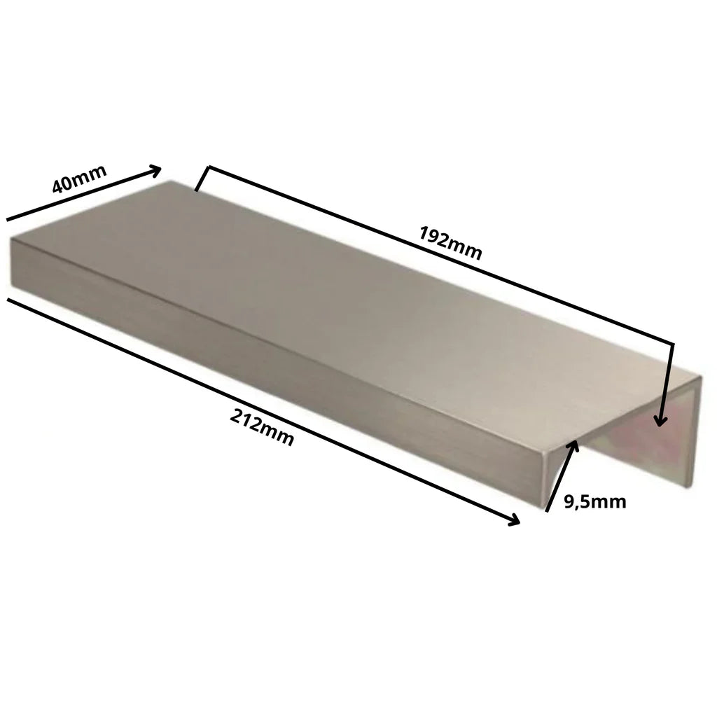 Mango de perfil redondo Edge Grip FE06 de 192 mm (longitud total de 212 mm) - Acero inoxidable cepillado