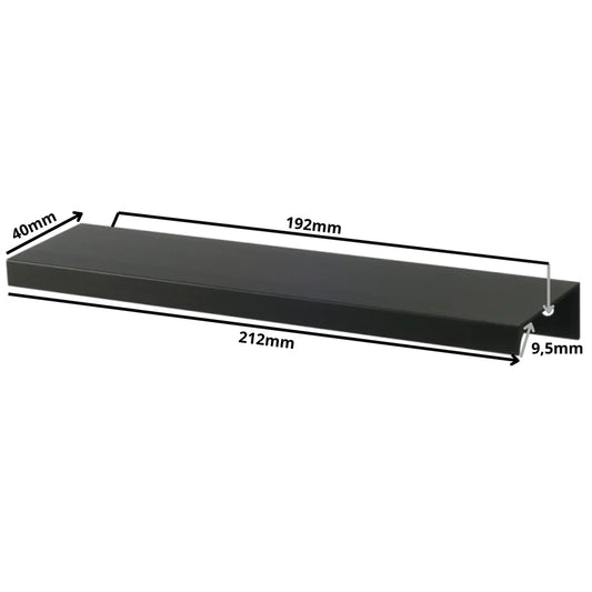 Mango de perfil redondo Edge Grip FE06 de 192 mm (longitud total de 212 mm) - Negro mate
