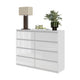 GABRIEL - Cómoda de 8 cajones - Armario de almacenamiento para el dormitorio - Aparador - Blanco Brillante - A92cm A120cm