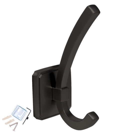 Doble gancho para sombrero y abrigo - 122mm - Negro – Furnica