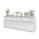 NOAH - Cómoda de 5 cajones y 5 puertas - Armario de almacenamiento para dormitorio - Blanco Mate / Blanco Brillante - A75cm