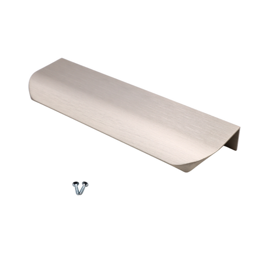 Mango de perfil redondo con agarre en el borde de 128 mm (longitud total de 148 mm) - Acero cepillado – Furnica
