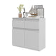 NOAH - Cómoda de 2 cajones y 2 puertas - Armario de almacenamiento para dormitorio - Aparador - Blanco Mate - A75cm A80cm