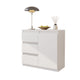 MIKEL - Cómoda de 3 cajones y 1 puerta - Armario de almacenamiento para el dormitorio - Aparador - Blanco Mate - A75cm A80cm