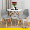 MARCELLO - Silla de plástico para comedor/oficina con patas de madera - Gris