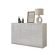 MIKEL - Cómoda de 3 cajones y 2 puertas - Armario de almacenamiento para dormitorio - Aparador - Blanco Mate / Blanco