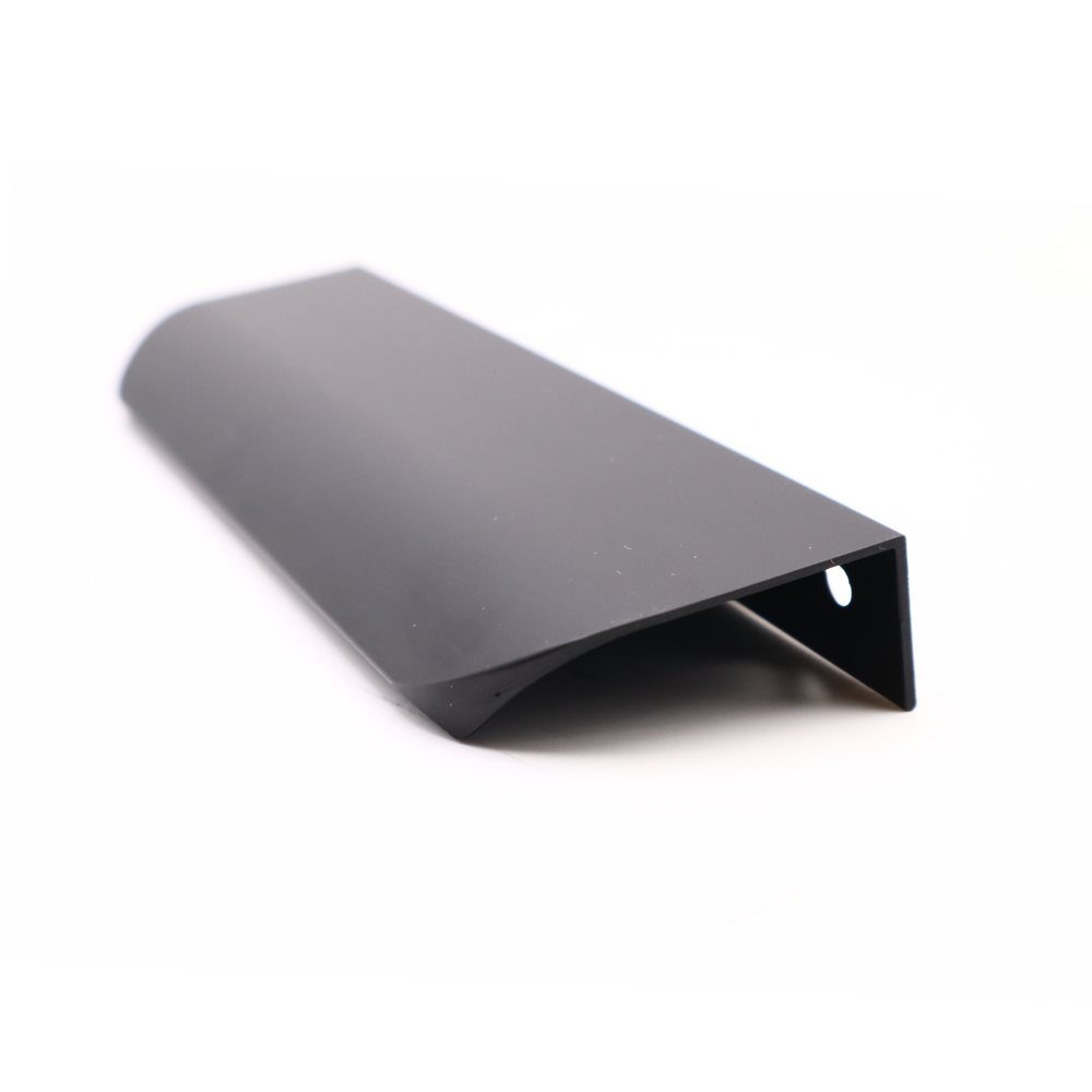 Mango de perfil redondo con agarre en el borde de 128 mm (longitud total de 148 mm) - Negro mate (3) – Furnica