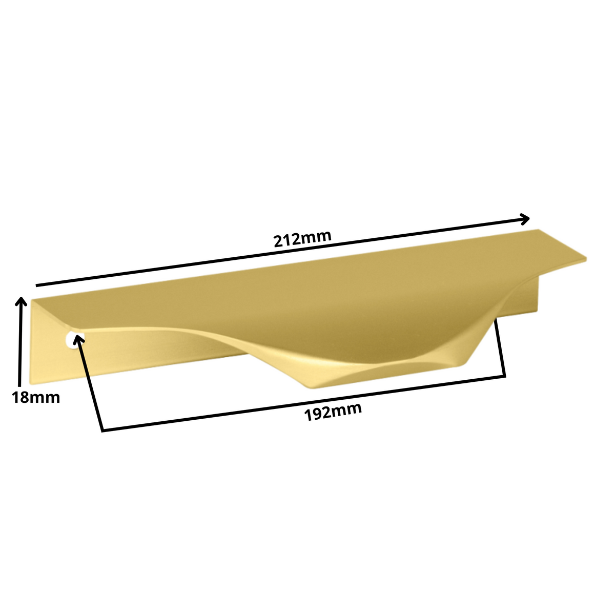 Mango de perfil redondo Edge Grip UA04 de 192 mm (longitud total de 212 mm) - Oro