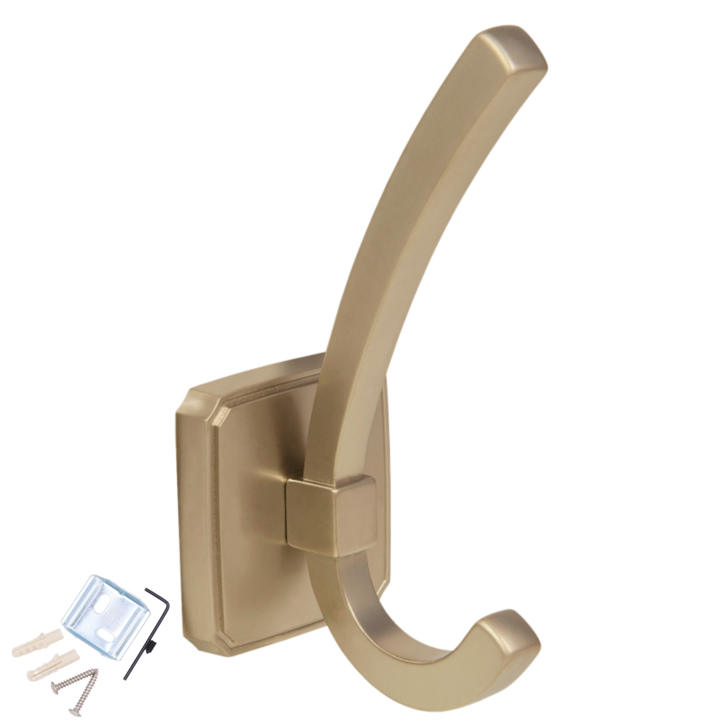 Doble gancho para sombrero y abrigo - 122mm - Dorado mate – Furnica