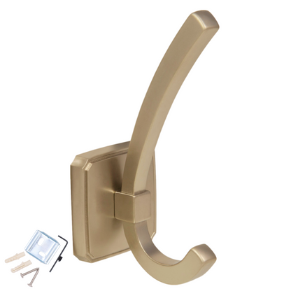 Doble gancho para sombrero y abrigo - 122mm - Dorado mate – Furnica
