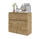 NOAH - Cómoda de 2 cajones y 2 puertas - Armario de almacenamiento para dormitorio - Aparador - Roble Wotan - A75cm A80cm