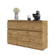 NOAH - Cómoda de 3 cajones y 3 puertas - Armario de almacenamiento para dormitorio - Aparador - Roble Wotan - A75cm A120cm