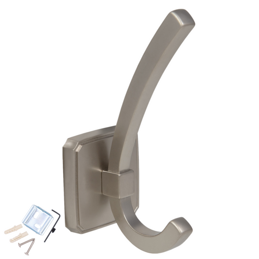 Doble gancho para sombrero y abrigo - 122mm - Satinado – Furnica