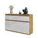 NOAH - Cómoda de 3 cajones y 3 puertas - Armario de almacenamiento para dormitorio - Aparador - Roble Wotan / Blanco