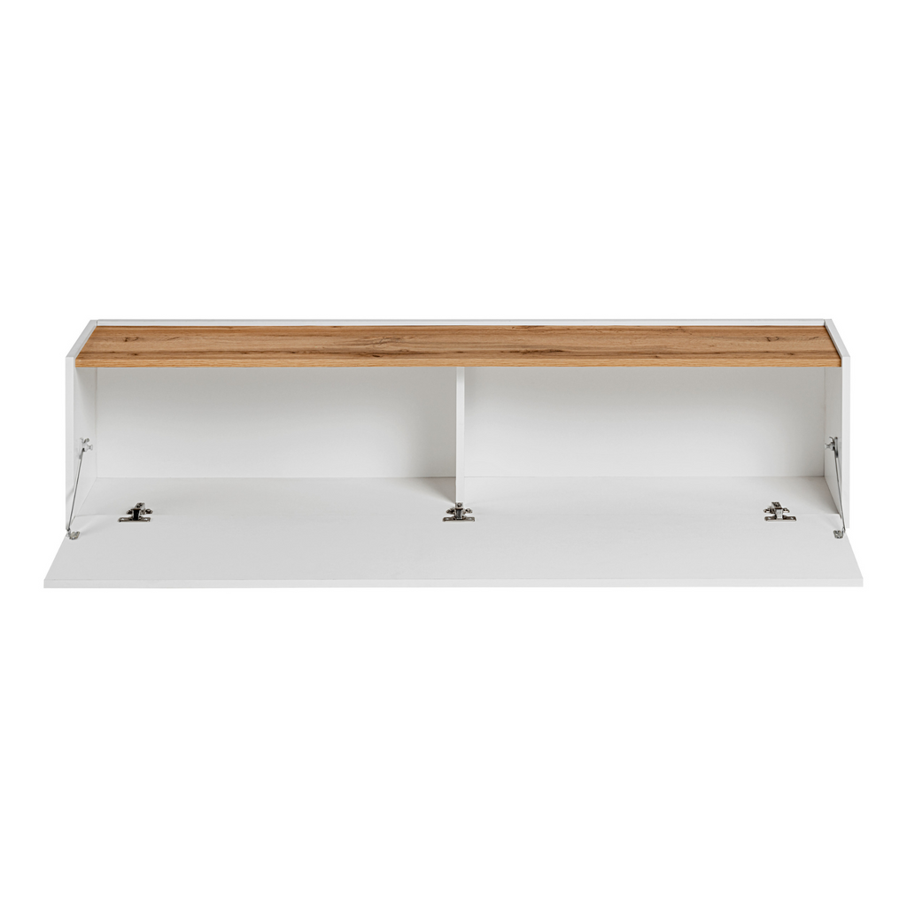CARLO II - Conjunto de muebles de salón - Blanco Mate / Roble Wotan