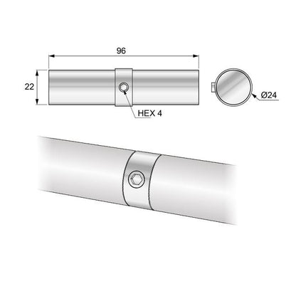 Conector de tubería de 25 mm, cromado (2) – Furnica