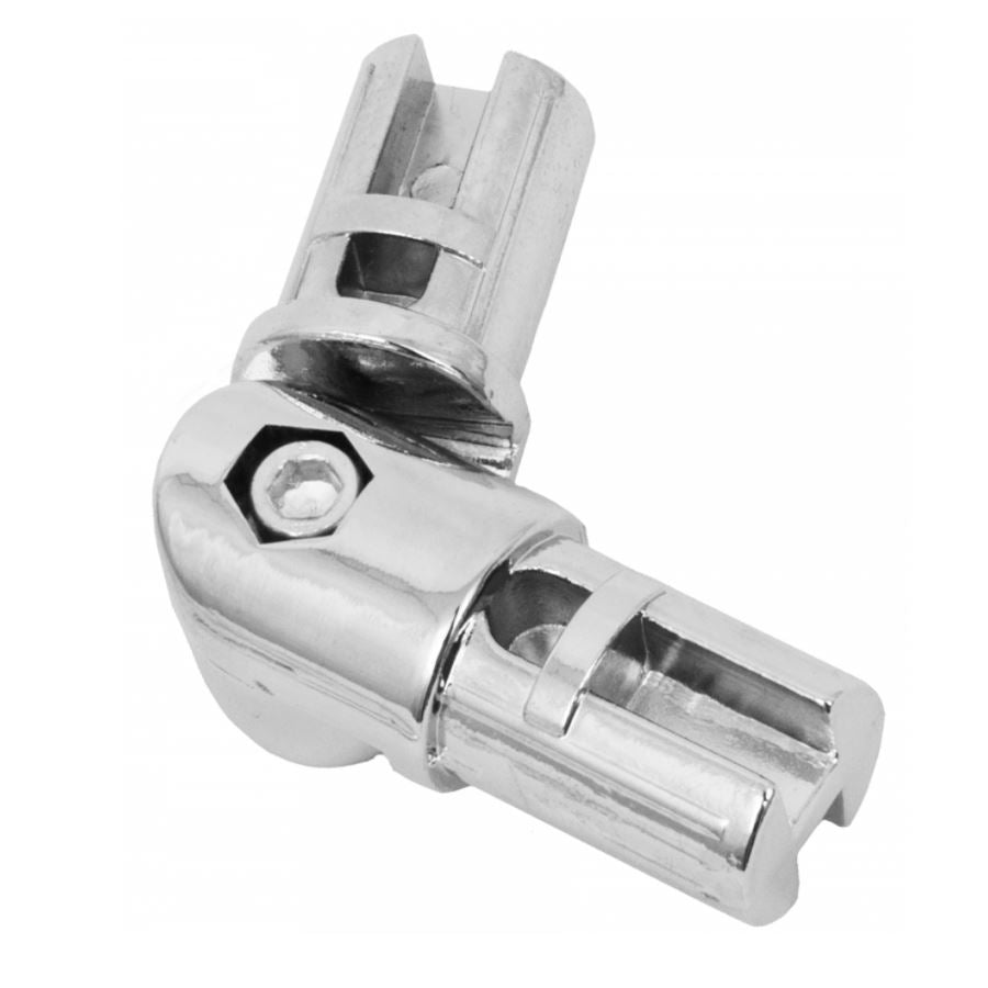 Conector de bisagra para tubo de 25mm, cromado – Furnica
