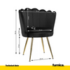LUIGI - Silla de comedor / oficina de terciopelo acolchado con patas doradas cromadas - Negro