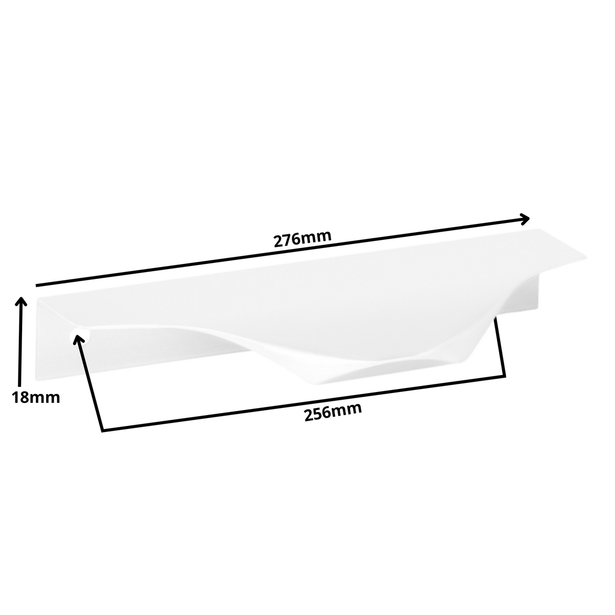 Mango de perfil redondo Edge Grip UA04 de 256 mm (longitud total de 276 mm) - Blanco