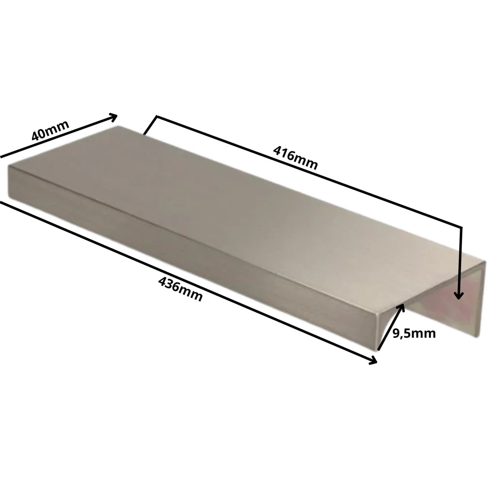 Mango de perfil redondo Edge Grip FE06 de 416 mm (longitud total de 436 mm) - Acero inoxidable cepillado