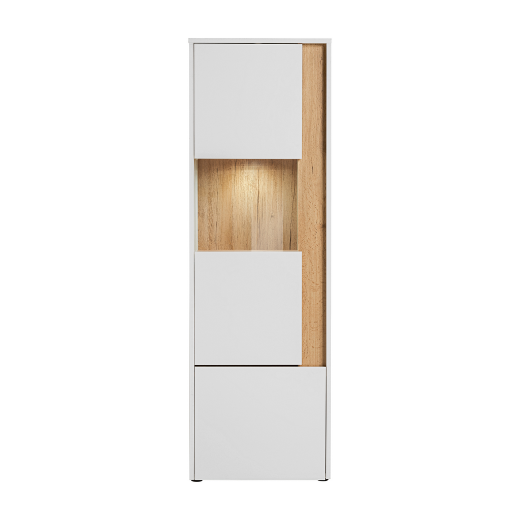 CARLO II - Conjunto de muebles de salón - Blanco Mate / Roble Wotan