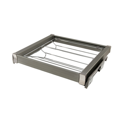 Estantería extraíble para zapatos de 60 cm con cierre suave - Cromo/Aluminio - Gris – Furnica
