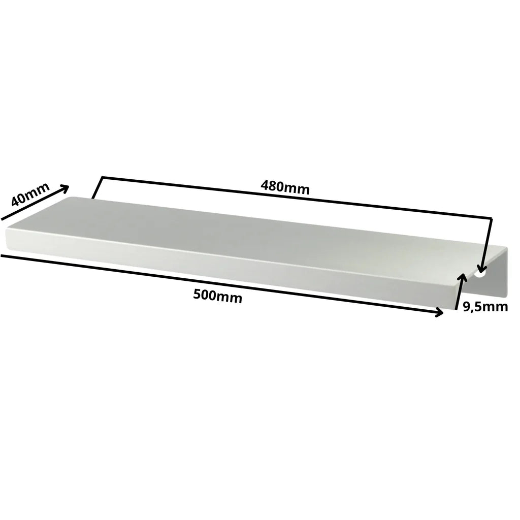 Mango de perfil redondo Edge Grip FE06 de 480 mm (longitud total de 500 mm) - Electropulido
