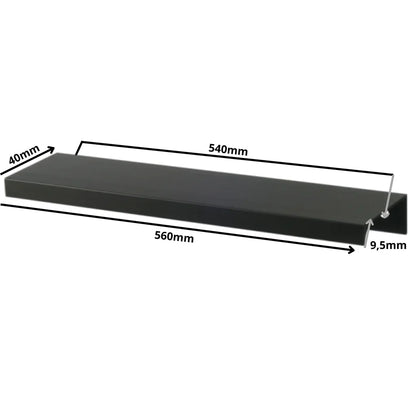 Mango de perfil redondo Edge Grip FE06 de 540 mm (longitud total de 560 mm) - Negro mate