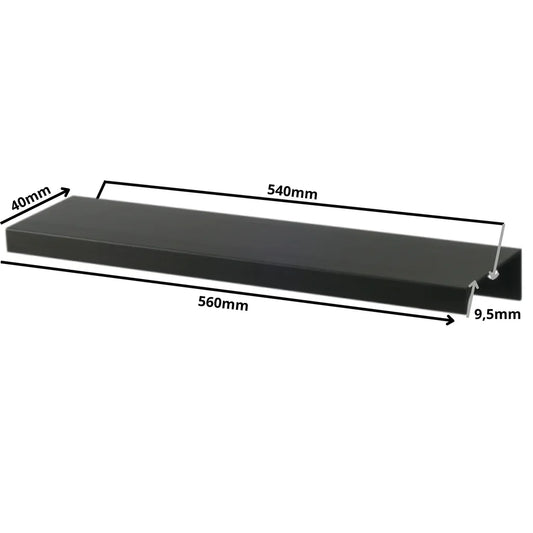 Mango de perfil redondo Edge Grip FE06 de 540 mm (longitud total de 560 mm) - Negro mate