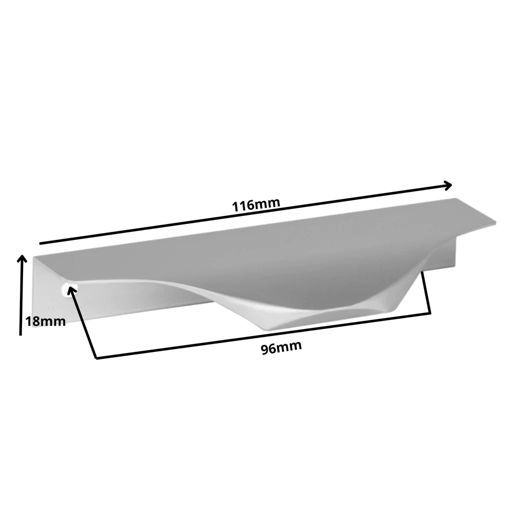 Mango de perfil redondo Edge Grip UA04 de 96 mm (longitud total de 116 mm) - Aluminio