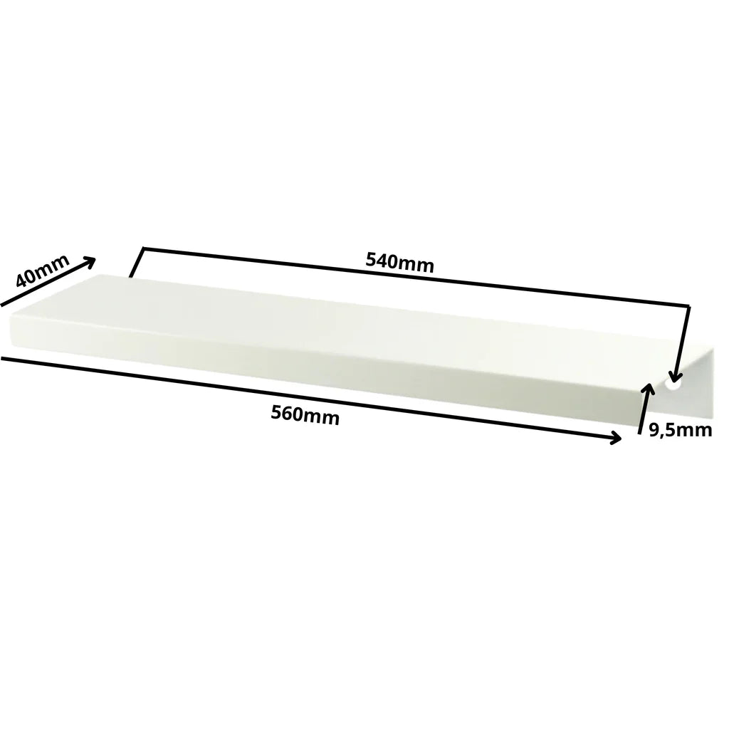 Mango de perfil redondo Edge Grip FE06 de 540 mm (longitud total de 560 mm) - Blanco