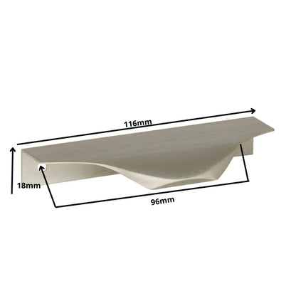 Mango de perfil redondo Edge Grip UA04 de 96 mm (longitud total de 116 mm) - Acero inoxidable cepillado