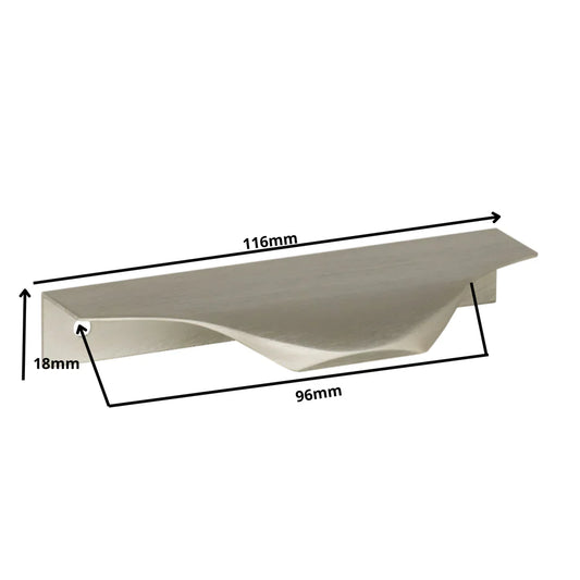 Mango de perfil redondo Edge Grip UA04 de 96 mm (longitud total de 116 mm) - Acero inoxidable cepillado