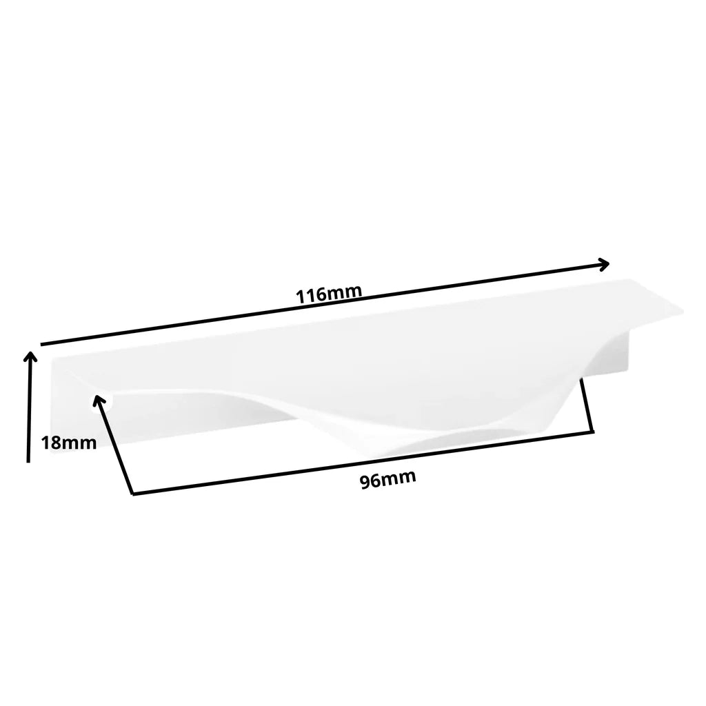 Mango de perfil redondo Edge Grip UA04 de 96 mm (longitud total de 116 mm) - Blanco
