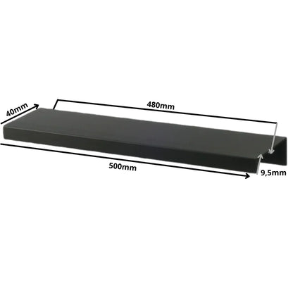 Mango de perfil redondo Edge Grip FE06 de 480 mm (longitud total de 500 mm) - Negro mate