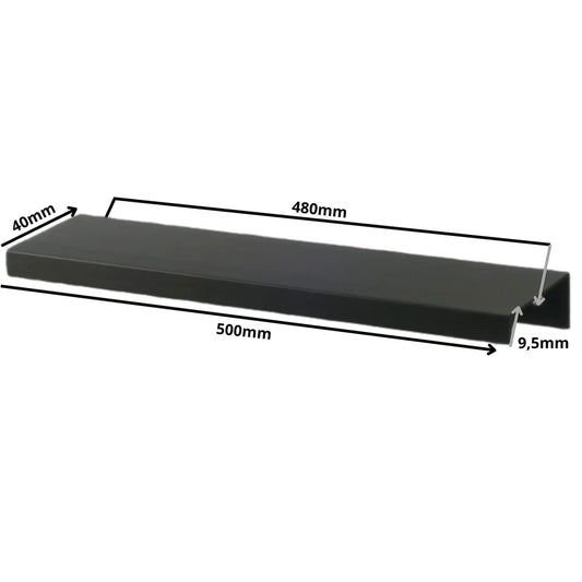 Mango de perfil redondo Edge Grip FE06 de 480 mm (longitud total de 500 mm) - Negro mate