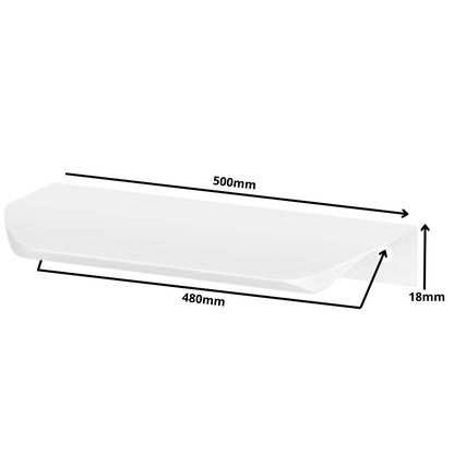 Mango de perfil redondo Edge Grip UA02 de 480 mm (longitud total de 500 mm) - Blanco
