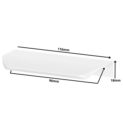 Mango de perfil redondo Edge Grip UA02 de 96 mm (longitud total de 116 mm) - Blanco