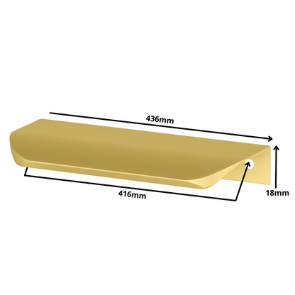 Perfil tirador de canto redondo UA02 de 416 mm (longitud total de 436 mm) - Oro